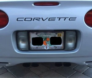 97-04 C5 Corvette Rear Bumper 1/8th Acrylic Letters Kit Inserts in Black Finish - Picture 1 of 1