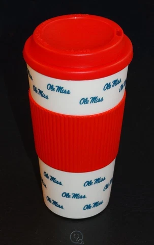 Ole Miss Rebels 16 Oz Plastic Tumbler Travel Cup Hot/Cold Coffee Mug No Spill Cover