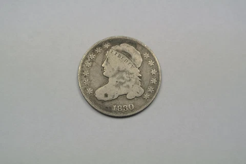 1830 Capped Bust 10 Cents, Dime, VG Condition - C2517 Cover