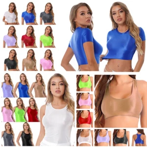 Gilet de culture brillant pour femmes sexy t-shirts de yoga gymnastique natation sports débardeurs maillots de bain - Photo 1 sur 203