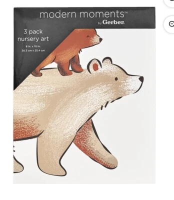 Modern Moments By Gerber Baby Unframed Wall Art, 3 Piece Set, White Adventure - Image 1 of 4