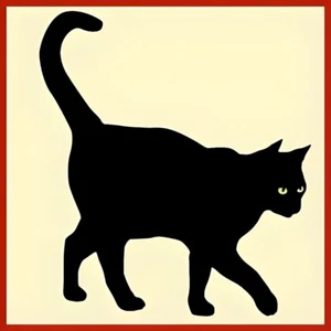SCHWARZE KATZE 1 - KATZENSCHABLONE Halloween - TIERSCHABLONE - Die kunstvolle Schablone - Bild 1 von 8