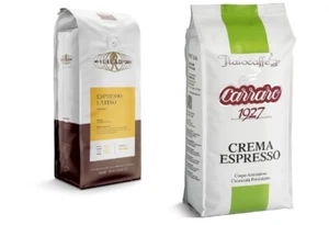 Pacchetto espresso italiano Ultimate caffè gourmet Carraro e Miscela d'oro 2x1kg - Foto 1 di 6