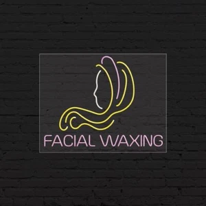 Facial Waxing Sign for Business Displays | LED Flex Neon | 31"W x 24"H x 1"D - Picture 1 of 5