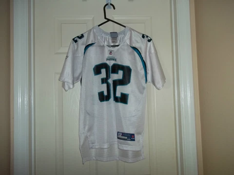 USED - NFL - JACKSONVILLE JAGUARS - WHITE JERSEY - REEBOK - BOYS - L - (14-16) Cover