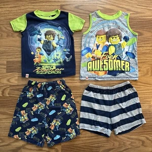 4pc Lego Movie 2 Toddler Boys Size 4 Summer Short Sleeve Pajamas Set EUC - READ! - Picture 1 of 14