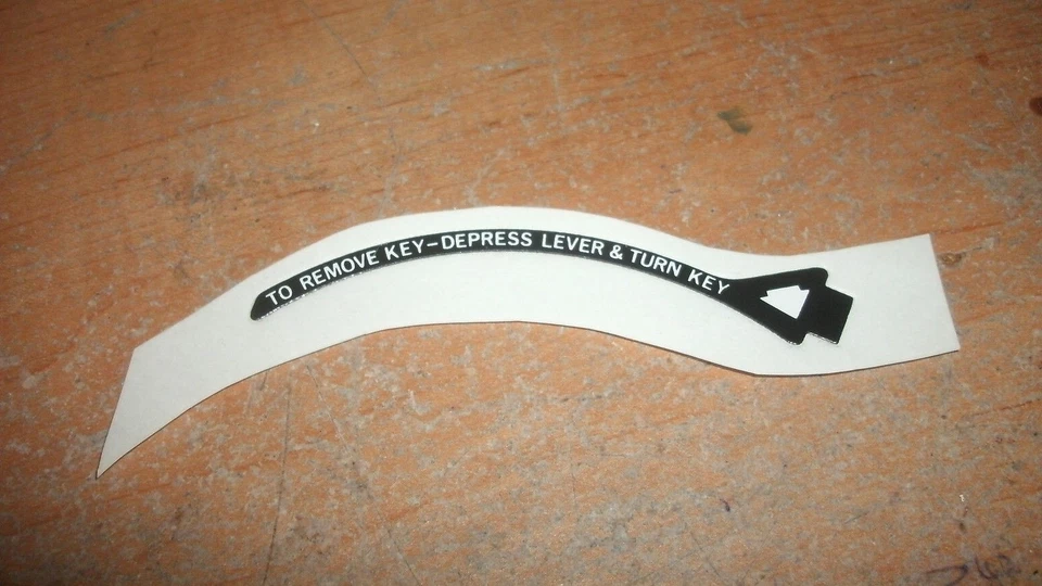 1971 1972 1973 1974 PLYMOUTH FURY VALIANT SCAMP DUSTER GTX KEY REMOVAL DECAL - Image 1 of 1