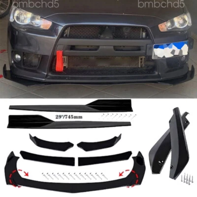 For Mitsubishi Outlander Front&Rear Bumper Lower Lip Splitter +Side Skirts Foto 1 de 4