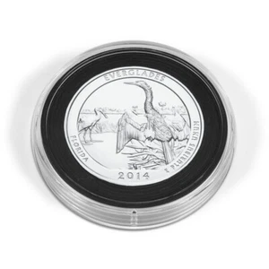 Lighthouse Caps XL 53mm - 101mm Black Ring Coin Capsule - Picture 1 of 2