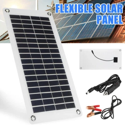 10W Solarpanel Kit 18V Flexibles Solarpanel Solar Akku Ladegerät für Camping LH - Bild 1 von 4