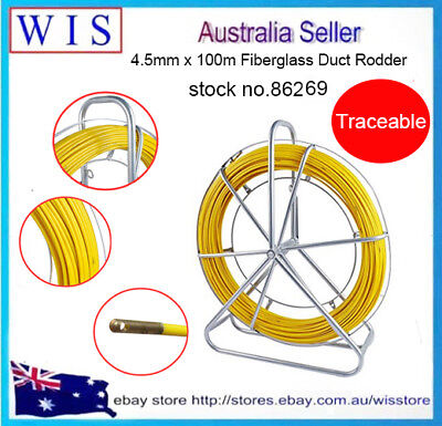 4.5mm 100m Traceable Cable Duct Rodder Snake Copper Trace Wire Telstra NBN Tools • 196.70£