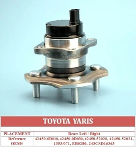 Rear Wheel Bearing Kit Rear Axle Left Right for Toyota Vios Yaris, Yaris 9024 - Picture 1 of 11