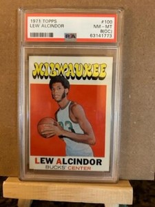 1971-72 Topps basketball Lew Alcindor #100 PSA 8 NM-MT HOF  Bucks, Lakers