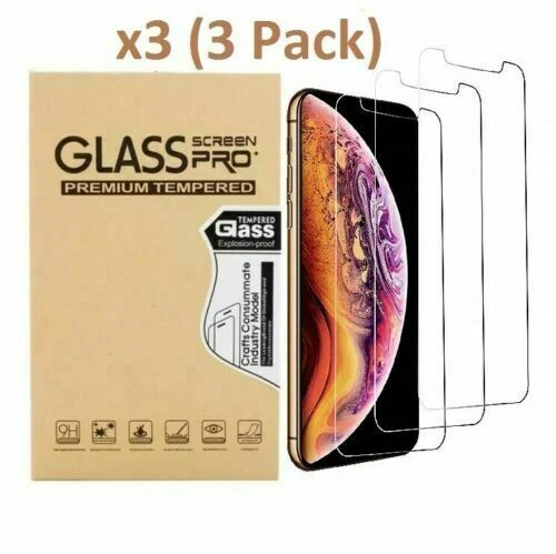 3-Pack iPhone 17 16 15 14 13 12 11 X 8 7 PRO Max Tempered Glass Screen Protector - Image 1 of 4