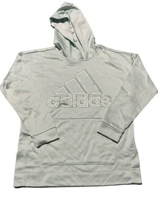 Adidas Hoodie Girls Green Long Sleeve Pullover Hooded Sweatshirt Size Xl 16 - Picture 1 of 7