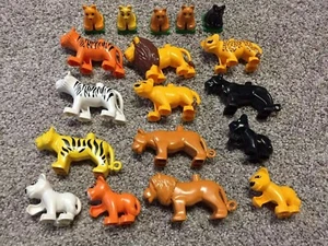 lego duplo mini figure tiger lion puma pick mom baby - Picture 1 of 21