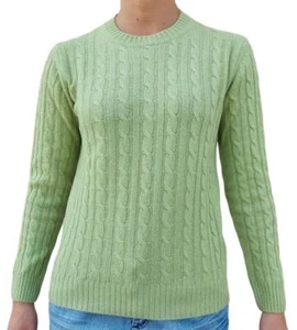 Jersey de punto 100% cachemir para mujer con estampado de trenzas 2 colores Made in Italy - Imagen 1 de 10