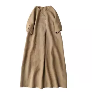 Mujeres Suelto Escote en V Vestido Midi Retro Informal Holgado Gran Tamaño Bolsillo de Verano - Imagen 1 de 8