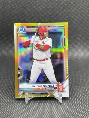 Malcom Nunez 2021 Bowman Draft Chrome Gold Refractor /50 BDC-56 - Image 1 of 3