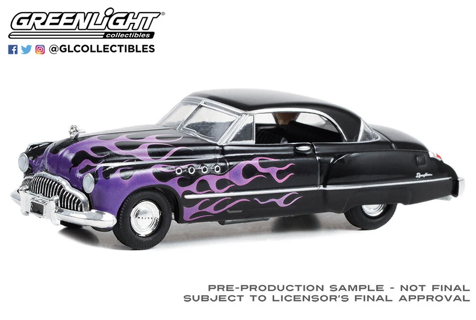 Greenlight Hobby Exclusive 1949 Buick Roadmaster Hardtop Black with Flames 30432 - Image 1 of 1