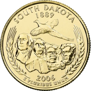[#375849] United States, Quarter, South Dakota, 2006, U.S. Mint, golden, Copper- - Picture 1 of 2