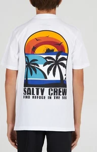 Salty Crew Beach Day Boy's Tee Shirt 8 to 14 Years White Medium Fish 6-50 - Picture 1 of 5