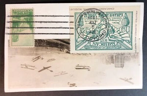 Numerous Early Aircraft in Chicago Sky American Air Mail Society 1934 Conv RPPC - Picture 1 of 2