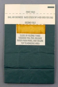 NATO VINTAGE AIRLINE AIR SICKNESS BAG SICK BARF MOTION WASTE - Picture 1 of 2