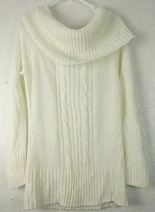 Torrid Ivory Cable Knit Cowl Neck Sweater Shirt Tunic Womens Plus 0 0X - Picture 1 of 4