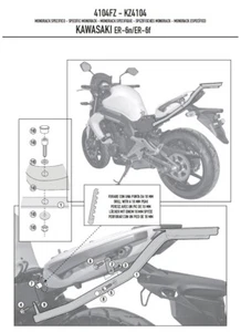 4104FZ GIVI ATTACCO BAULETTO MONORACK per KAWASAKI ER 6N / 6F 650 2012 2013 2014 - Imagen 1 de 1