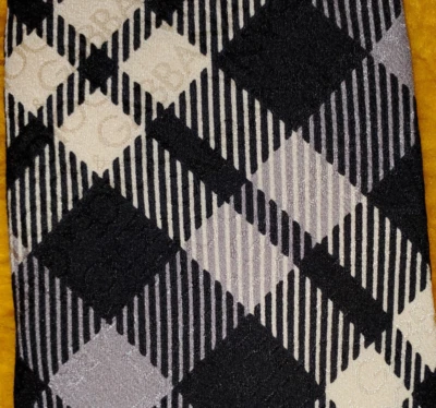 DOLCE & GABBANA ~ CORBATA DE VESTIR DE SEDA PARA HOMBRE ~ NEGRO GRIS CREMA ~ CUADROS ~ 59" Foto 1 de 4