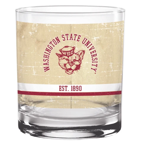 Washington State Cougars 14oz. Vintage Retro Rocks Glass Cover