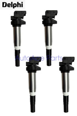 12137575010 OEM Delphi 4x Ignition Coils for MINI Cooper 1.6L L4 R55 R57 PEUGEOT Foto 1 de 4