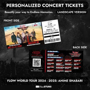 Personalized FLOW World Tour 2024 - 2025: Anime Shabari Stub Concert Ticket - Picture 1 of 5