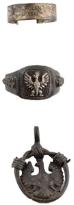 Anillo Polonia Conjunto Primera Guerra Mundial Primera Guerra Mundial Segunda Guerra Mundial Águila Legión Polaca Polska Colgante Talla EE. UU. 11 - Imagen 1 de 18
