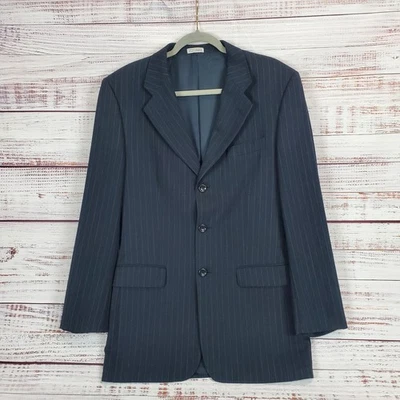 Traje Blazer Chaqueta 38T Abrigo Deportivo Wilke-Rodriguez Pura Lana Para Hombre A Rayas Azul Marino Foto 1 de 4