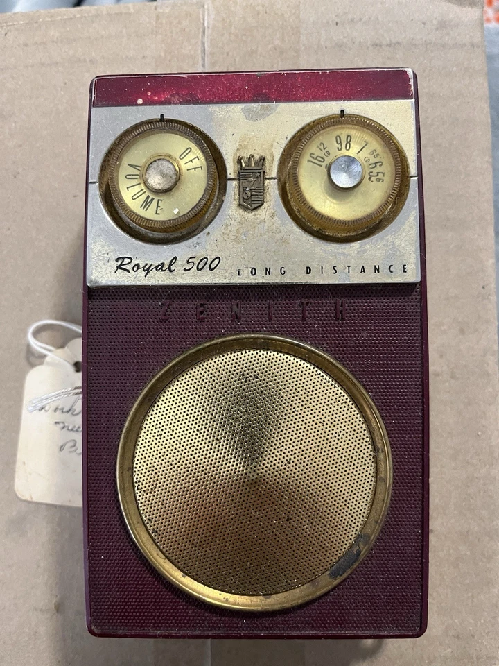 Zenith Royal 500 транзистор радио винтажный бордовый - Изображение 1 из 4