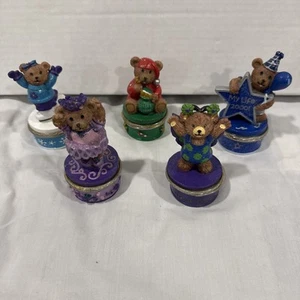 Vintage 1999 Claire’s Teddy Bear Trinket Box Choice With Defect Choose One - Picture 1 of 23