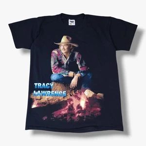 VINTAGE Tracy Lawrence Live 1995 T-Shirt Large L Mens Black Single Stitch 90s - Picture 1 of 10