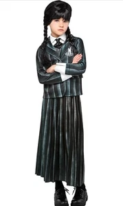 Rubies Official Wednesday Addams Girls School Uniform Costume, Kids Age 7-8 - Picture 1 of 6
