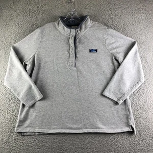 LL Bean weiche Baumwolle Rugby Henley Sweatshirt Damen 3X grau 1/4 Knopf Athleisure - Bild 1 von 10