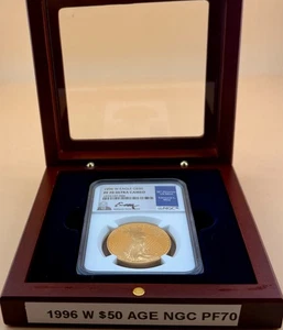 1996-W $50 American Gold Eagle NGC PF 70 SIGNED BY ED MOY - Picture 1 of 7