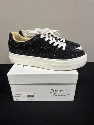 Betsy Johnson Sidny Sneakers Platform Rhinestone Tennis Shoes Women's Size 8.5 - Image 1 of 4