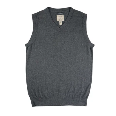 NWOT St Johns Bay Sweater Vest Mens LT Gray V Neck  Cotton Blend Golf Sports - Image 1 of 4