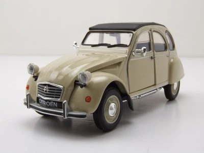 Citroen 2CV Anatra 1982 Beige Modellino 1:24 Welly - Immagine 1 di 4