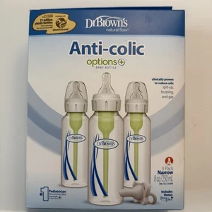 Dr. Brown's Natural Flow Options+ Anti-Colic Narrow Baby Bottle - 8oz/3pk New - Picture 1 of 2