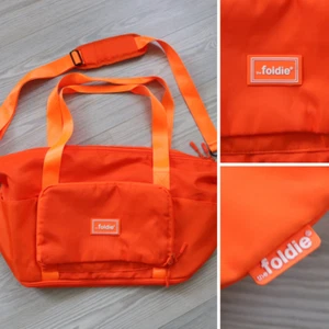 The “FOLDIE” Travel Bag Orange Duffle Bag Lightweight Expandable Travel Carry-On - Picture 1 of 8