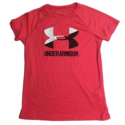 Boy’s Under Armour Short Sleeve Pink Shirt - Size Large - Image 1 of 3