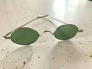 Vintage Framed Spectacles / Eyeglasses, w/Green Lens, Steampunk Sunglasses - Picture 1 of 7
