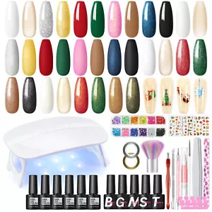 Full Gel Nail Polish Starter Kit UV LED Nail Lamp Gel Nail Starter Kit Manicure - Picture 1 of 11
